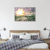 BATTLE TANK - M1 Abramen 24x36 Canvas Afdruk (Insitu (Slaapkamer))