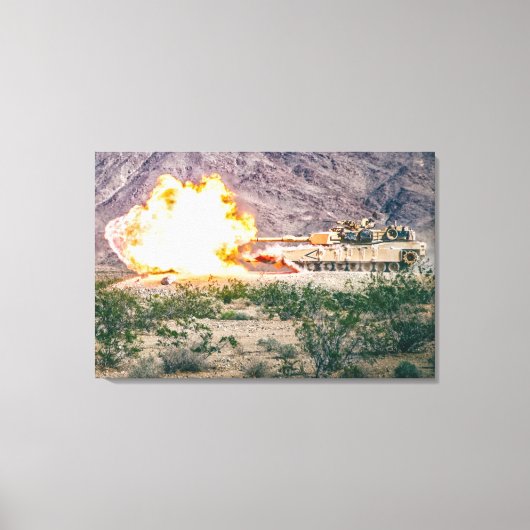 BATTLE TANK - M1 Abramen 24x36 Canvas Afdruk (Voorkant)