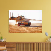 BATTLE TANK - M1 Abramen 24x36 Canvas Afdruk (Insitu (Woonkamer))