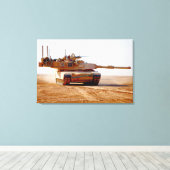 BATTLE TANK - M1 Abramen 24x36 Canvas Afdruk (Insitu (Houten vloer))
