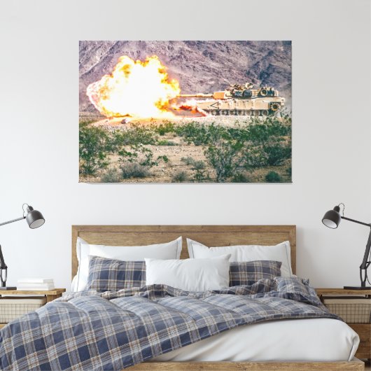 BATTLE TANK - M1 Abramen 40x60 Canvas Afdruk (Insitu (Slaapkamer))