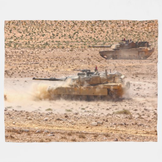 BATTLE TANK - M1-Abramen Fleece Deken (Voorkant (Horizontaal))