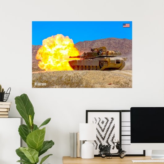 BATTLE TANK - M1-Abramen Poster (Thuiskantoor)