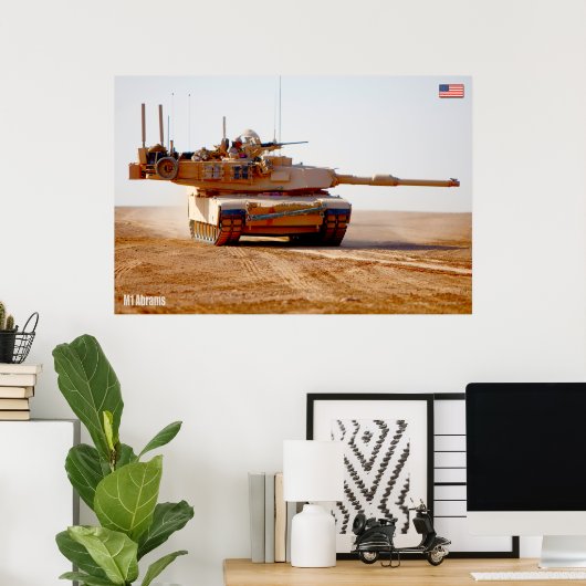BATTLE TANK - M1-Abramen Poster (Thuiskantoor)