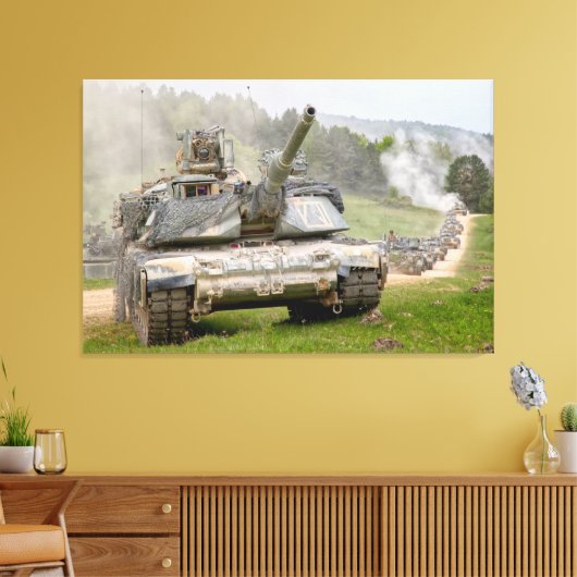 BATTLE TANK - M1 Abrams 32x48 Canvas Afdruk (Insitu (Woonkamer))