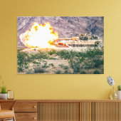 BATTLE TANK - M1 Abrams 32x48 Canvas Afdruk (Insitu (Woonkamer))