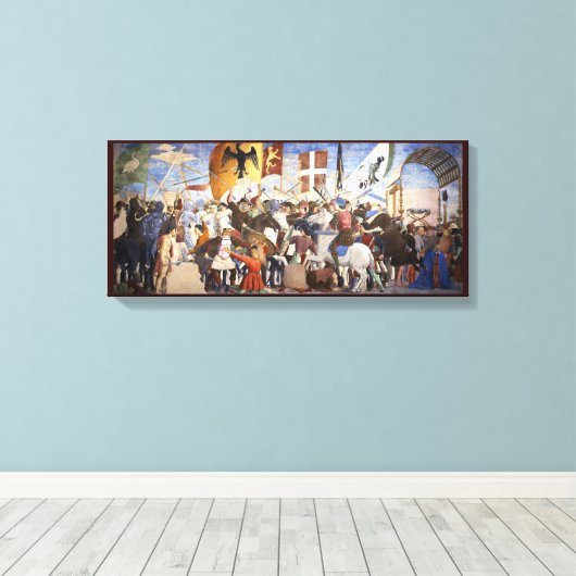 BATTLE VAN HERACLIUS, DOOR Piero Della Francesca Canvas Afdruk (Insitu (Houten vloer))