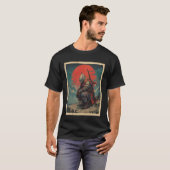 Battle Worn Masked Samurai Warrior Japanese Sun Ba T-shirt (Voorkant volledig)