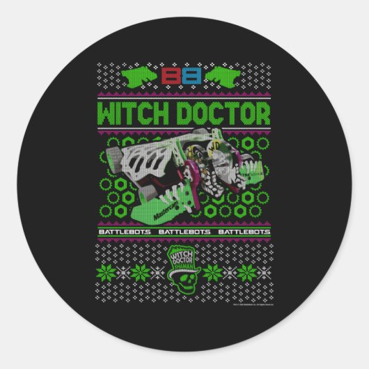 Battlebots lelijke heks dokter ronde sticker (Voorkant)