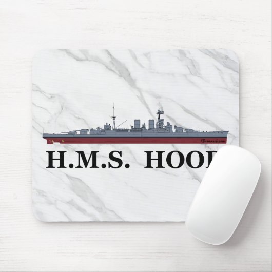Battlecruiser Hood Mousepad Muismat (Met muis)