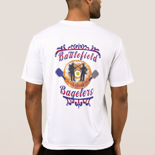 Battlefield Bagelers Pickleball Team T-shirt (Achterkant)