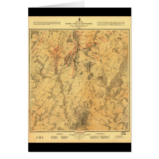 Battlefield of Gettysburg Map door John Bachelder (Voorkant)