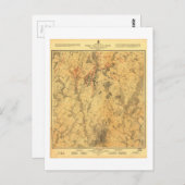 Battlefield of Gettysburg Map door John Bachelder Briefkaart (Voorkant / Achterkant)