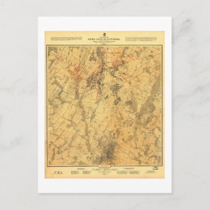 Battlefield of Gettysburg Map door John Bachelder Briefkaart