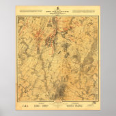 Battlefield of Gettysburg Map door John Bachelder Poster (Voorkant)