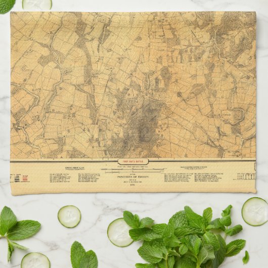 Battlefield of Gettysburg Map door John Bachelder Theedoek (Gevouwen)