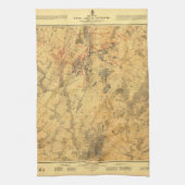 Battlefield of Gettysburg Map door John Bachelder Theedoek (Verticaal)