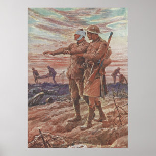 Battlefield War Friendship Leading Blind Solind Poster