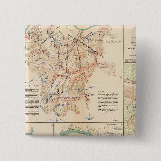 Battlefields Nashville, Tenn Vierkante Button 5,1 Cm (Voorkant)