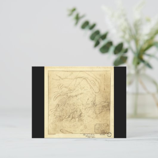 Battlefields of Manassas Map 21 juli 1861 Briefkaart (Staand voorkant)