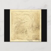 Battlefields of Manassas Map 21 juli 1861 Briefkaart (Voorkant)