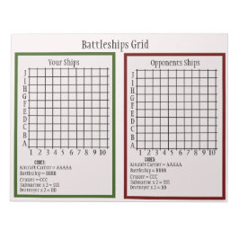 Battleshies op papierspel notitieblok