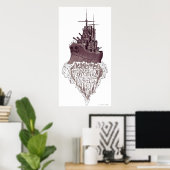 Battleship abstract grafisch poster (Thuiskantoor)