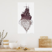Battleship abstract grafisch poster (Keuken)