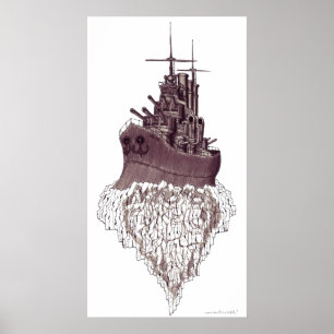 Battleship abstract grafisch poster