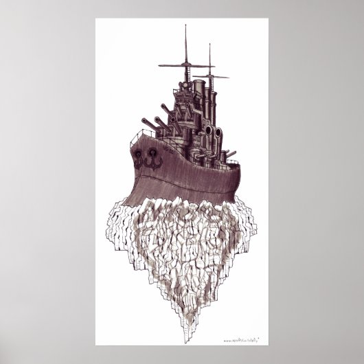 Battleship abstract grafisch poster (Voorkant)