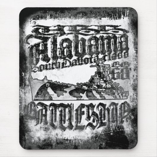 Battleship Alabama Mousepad Muismat (Voorkant)