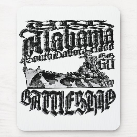 Battleship Alabama Mousepad Muismat (Voorkant)