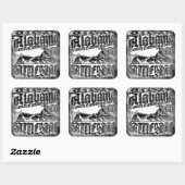 Battleship Alabama Square Stickers Sticker (Vel)