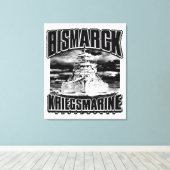 Battleship Bismarck Canvas Afdruk (Insitu (Houten vloer))