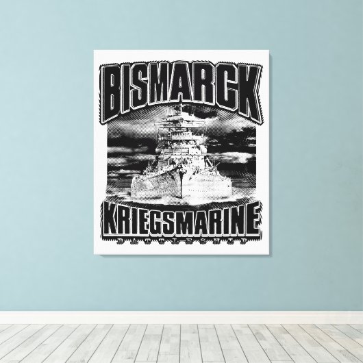 Battleship Bismarck Canvas Afdruk (Insitu (Houten vloer))