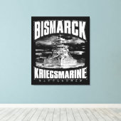 Battleship Bismarck Canvas Afdruk (Insitu (Houten vloer))