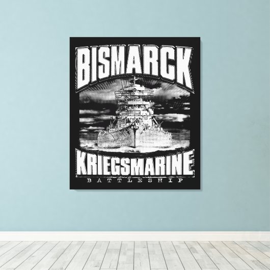 Battleship Bismarck Canvas Afdruk (Insitu (Houten vloer))