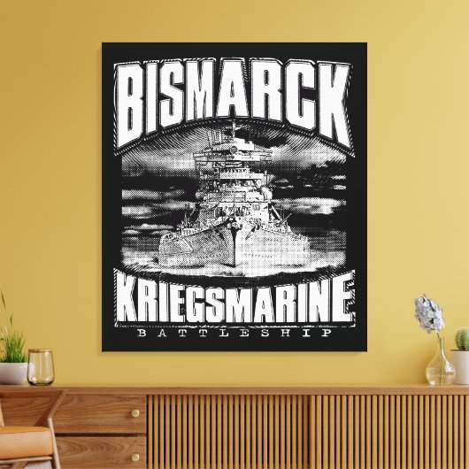 Battleship Bismarck Canvas Afdruk (Insitu (Woonkamer))
