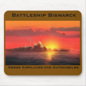 Battleship Bismarck mousepad Muismat (Voorkant)