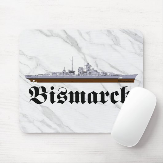 Battleship Bismarck Mousepad Muismat (Met muis)