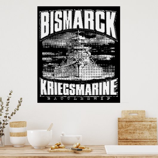 Battleship Bismarck Poster (Keuken)