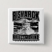 Battleship Bismarck Vierkante Button 5,1 Cm (Voorkant)