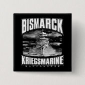 Battleship Bismarck Vierkante Button 5,1 Cm (Voorkant)