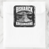 Battleship Bismarck Vierkante Sticker (Tas)