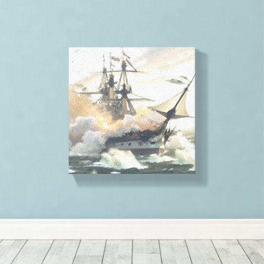 Battleship Canvas Afdruk (Insitu (Houten vloer))