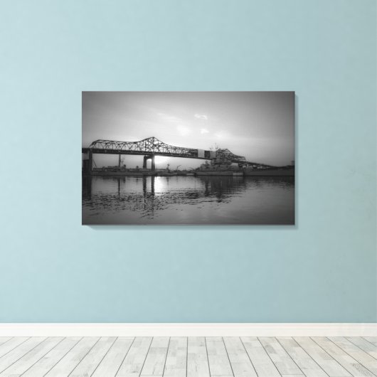 Battleship Cove, Herfst River, MA Canvas Afdruk (Insitu (Houten vloer))