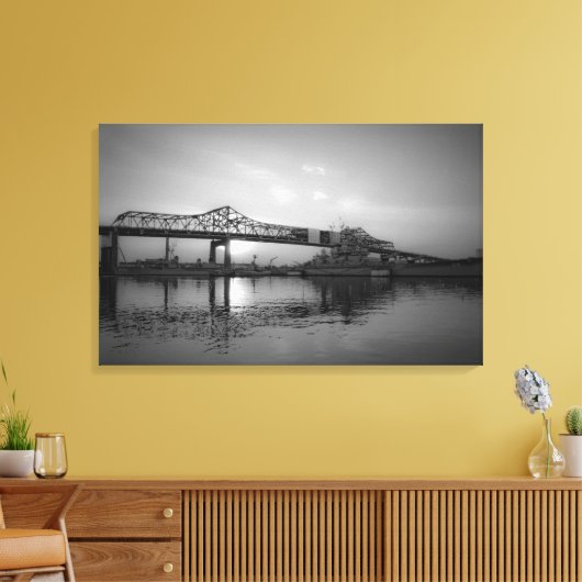 Battleship Cove, Herfst River, MA Canvas Afdruk (Insitu (Woonkamer))