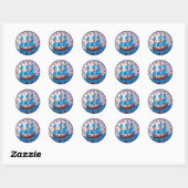 Battleship Pattern / Tegel Art Ronde Sticker (Vel)