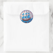 Battleship Pattern / Tegel Art Ronde Sticker (Tas)