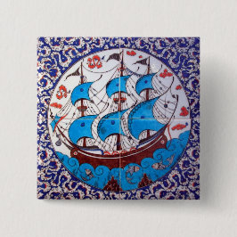 Battleship Pattern / Tile Art Vierkante Button 5,1 Cm